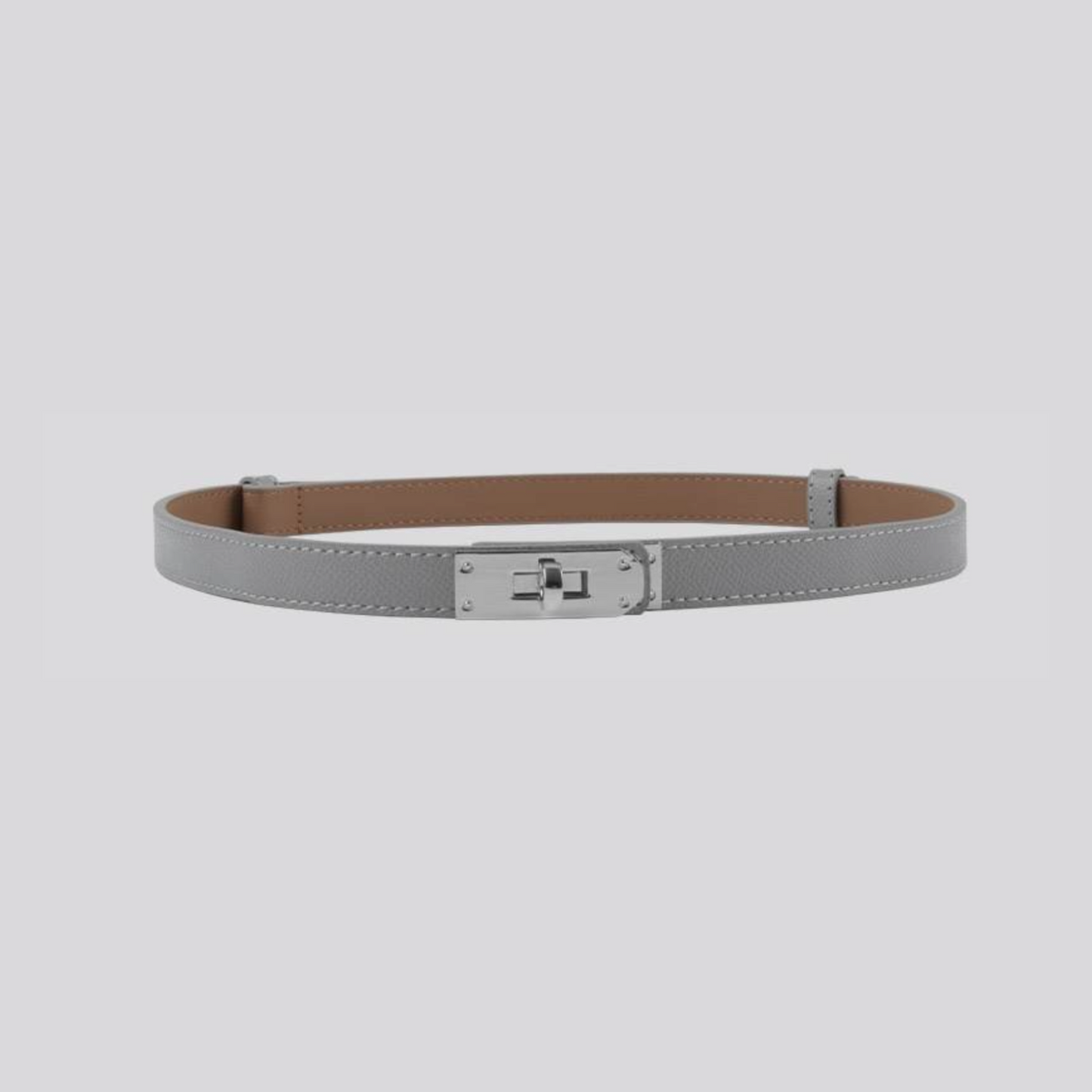 Ceinture en cuir gris