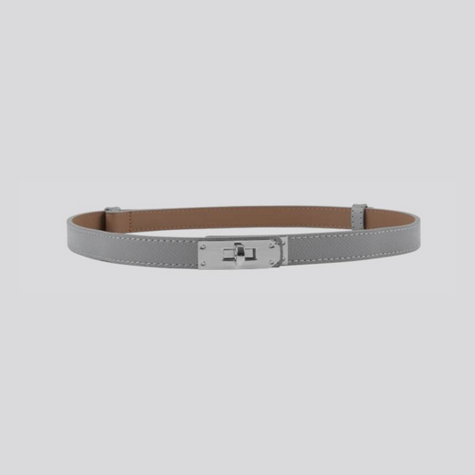 Ceinture en cuir gris